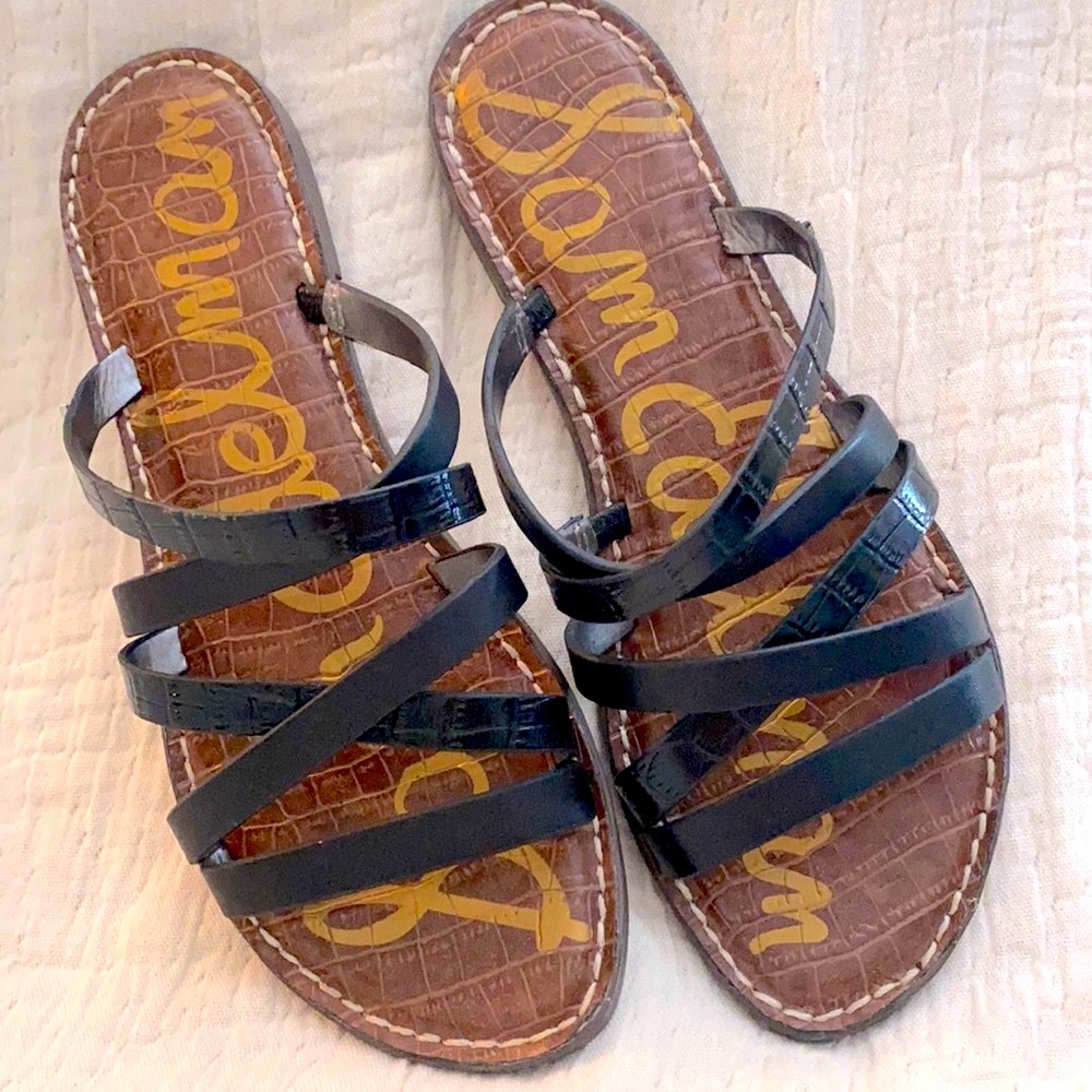 Sam Edelman size 8 black slip on strappy sandals